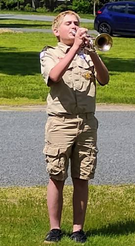 Bayard Hard plays Taps at the conclusion of Royalston's Memorial Day ceremonies.