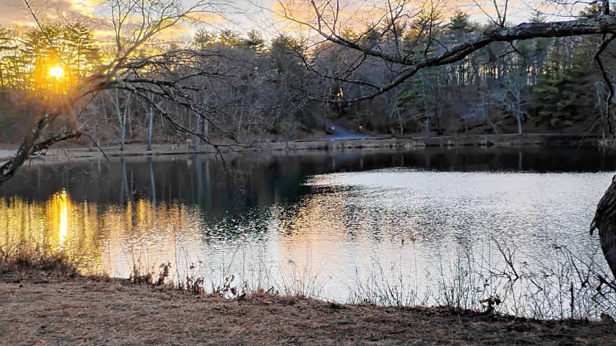 The sun sets on Silver Lake in Athol.