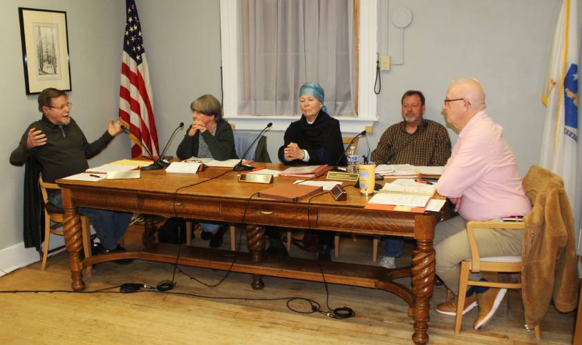 Longtime Selectboard member Richard Sheridan, at left, speaks during his final meeting in January. Sheridan died unexpectedly on April 29 at the age of 78. Longtime Selectboard member Richard Sheridan, at left, speaks during his final meeting in January. Sheridan died unexpectedly on April 29 at the age of 78.