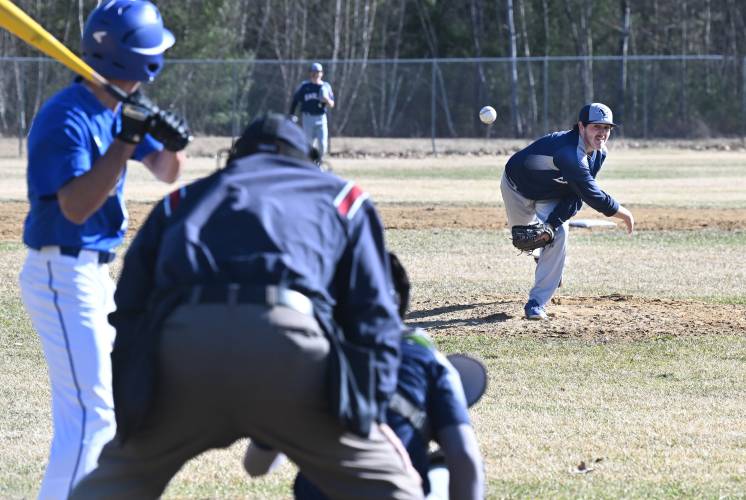 Franklin Tech’s Mason Lehtomaki pitches against Turners Falls at Franklin Tech earlier this season. Franklin Tech’s Mason Lehtomaki pitches against Turners Falls at Franklin Tech earlier this season.