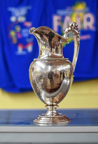 In 1863, James S. Grinnell, a lawyer and original member of the Franklin County Agricultural Society, which owns and operates the Fairgrounds, was awarded this silver pitcher as a parting gift from his peers as he moved to Washington, D.C., to become a bureau chief of President Abraham Lincoln’s recently-established U.S. Department of Agriculture.