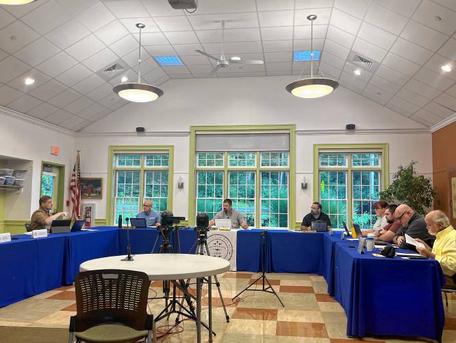 A joint meeting of the Erving Selectboard, Finance Committee and Capital Planning Committee unanimously approved a bid proposal from Tighe and Bond for the partial demolition of the former International Paper Mill at a meeting held on Aug. 12. A joint meeting of the Erving Selectboard, Finance Committee and Capital Planning Committee unanimously approved a bid proposal from Tighe and Bond for the partial demolition of the former International Paper Mill at a meeting held on Aug. 12.