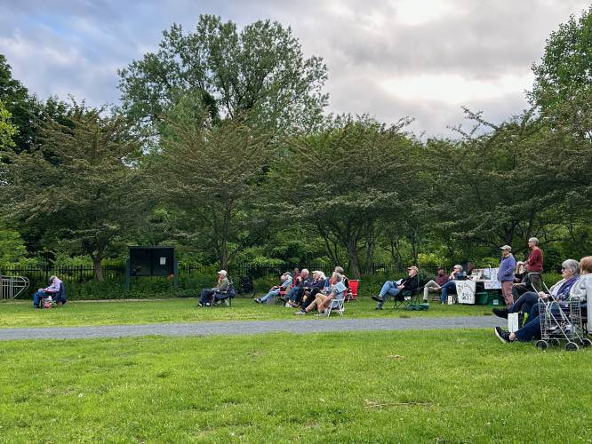 A small crowd of local concertgoers watched as the music started in Energy Park.