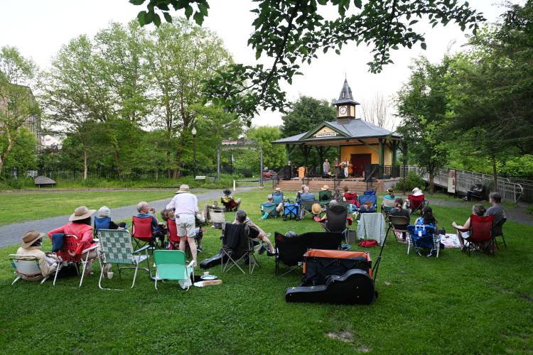 Orlen, Gabriel & Avery play at the Coop Concerts in Greenfield’s Energy Park on Thursday evening.