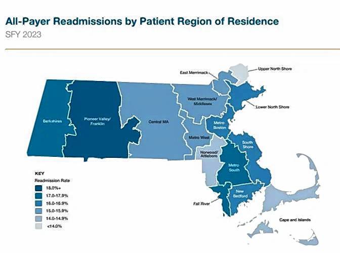 A look at hospital readmissions across 15 regions of the state, according to a new report from the Center for Health Information and Analysis. A look at hospital readmissions across 15 regions of the state, according to a new report from the Center for Health Information and Analysis.