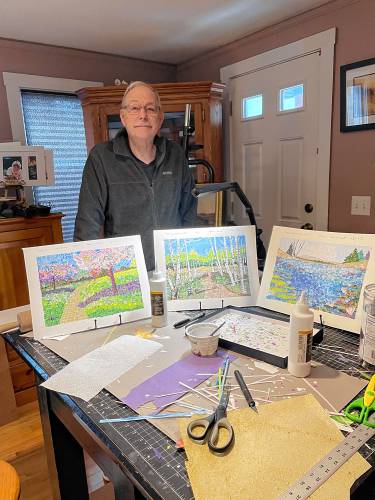 Leonard Haug’s mosaic pieces will be shown through April as part of the Petersham Art Center’s upcoming exhibition.