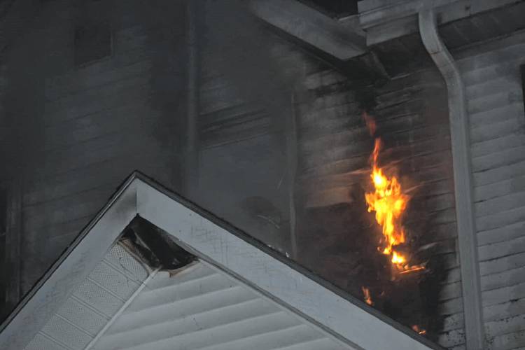There were no injuries resulting from a fire caused by the ignition of combustible materials near a pellet stove’s flue pipe early Sunday morning, Orange Fire Chief James Sullivan said.