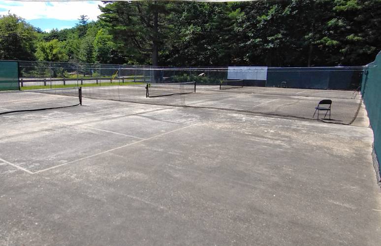 The pickleball courts at Silver Lake Park in Athol. A week-long resurfacing of the courts is slated to begin on Monday, July 29. 