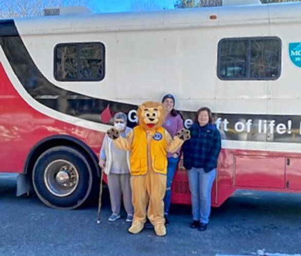 Members of the Petersham and Grafton lions clubs, with Jessie the Lion, held a blood drive earlier this month, and have others planned for March and May. Members of the Petersham and Grafton lions clubs, with Jessie the Lion, held a blood drive earlier this month, and have others planned for March and May.