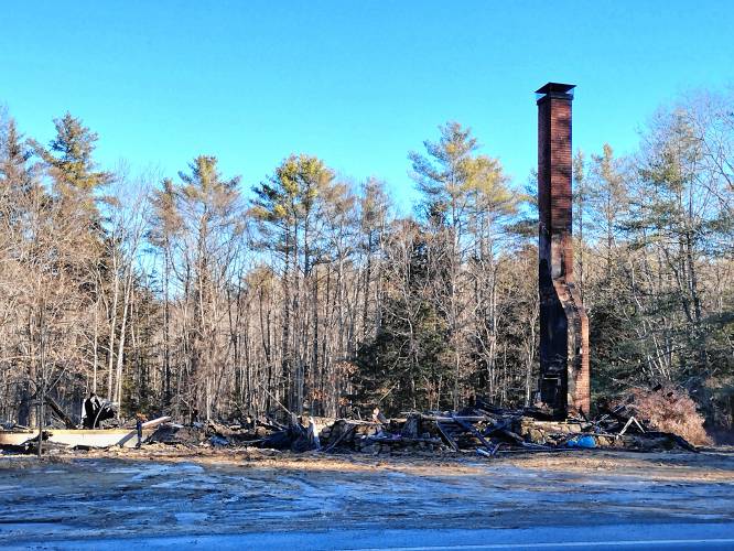 A blaze destroyed a home at 715 School St. in Winchendon on Christmas Eve morning
