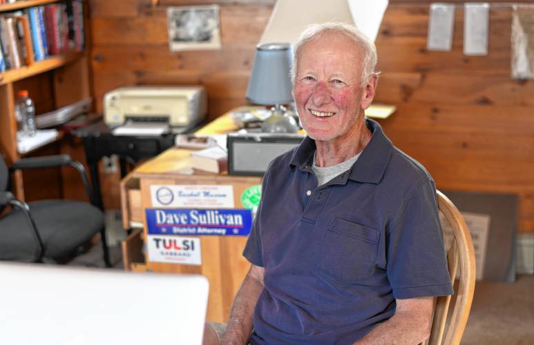 Chip Ainsworth sits at his desk in his Northfield home. Chip Ainsworth sits at his desk in his Northfield home.