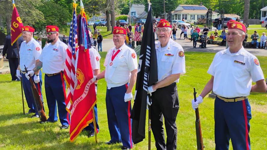 Members of the Pequoig Detachment 1168 Marine Corps League.
