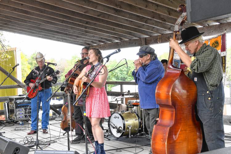 BriezyJane & the Hurricane performs at the family stage at the North Quabbin Garlic and Arts Festival in Orange on Sunday afternoon.
