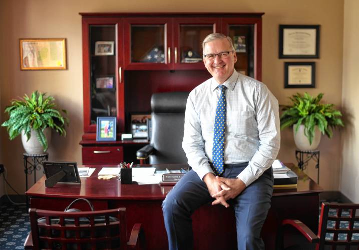 Franklin County Sheriff Christopher J. Donelan in his office at the Franklin County Jail and House of Correction in Greenfield.