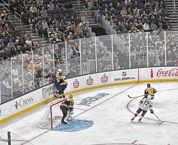 At the March 11 game between the Boston Bruins and Florida Panthers, advertising for Phillipston’s Red Apple Farm could be seen throughout the TD Garden in Boston as part of the Small Business Takeover program. 