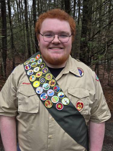 Dylan Wornham, a member of Boy Scout Troop #40 in Orange, is working on a series of exercise stations at Silver Lake Park for his Eagle project.