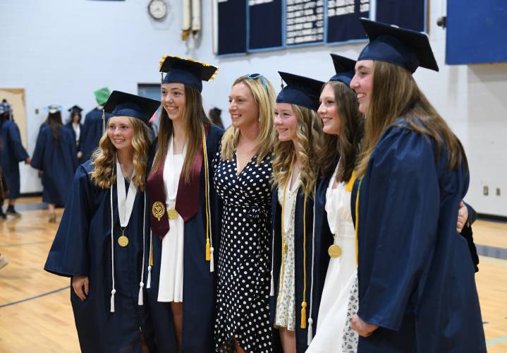 Students and faculty from Franklin County Technical School pose for a picture before graduation ceremonies.