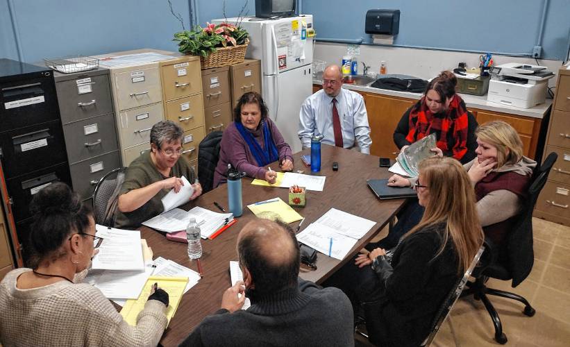 Members of Athol's Board of Health, representatives of the North Quabbin Community Coalition and North Quabbin Recovery Center, Town Accountant Amy Craven, and Town Manager Shaun Suhoski met to discuss the use of funds received by the town from the nationwide opioid settlement.  