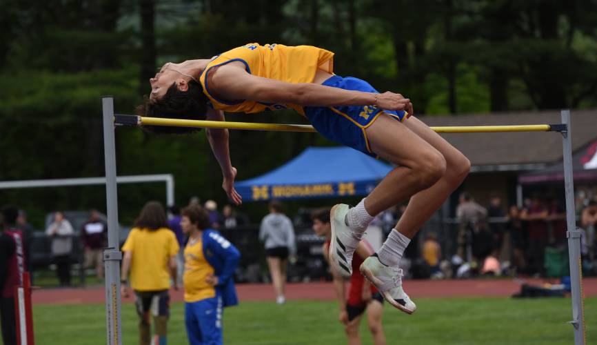 Mohawk Trail’s Chay Mojallali competes in the high jump during the Western Mass. Division 2 Championships last season in Buckland.