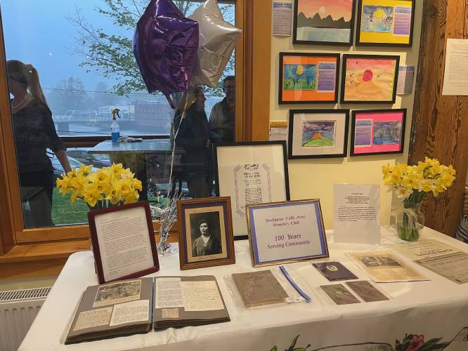 The Shelburne Falls Area Women’s Club’s historical display.