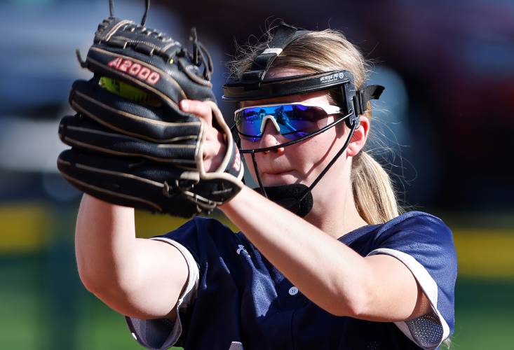 Franklin Tech pitcher Hannah Gilbert (9) winds up to throw against West Boylston in the top of the fourth inning Wednesday during the MIAA Div. 5 Round of 16 game in Turners Falls.