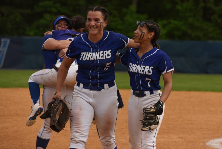 Turners Falls seniors Madi Liimatainen, left, and Marilyn Abarua are looking to lead the Thunder to the program’s 12th state title on Saturday.