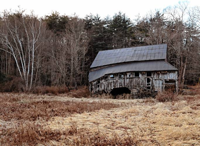 A weathered barn in New Salem shows the effects of time. A weathered barn in New Salem shows the effects of time.