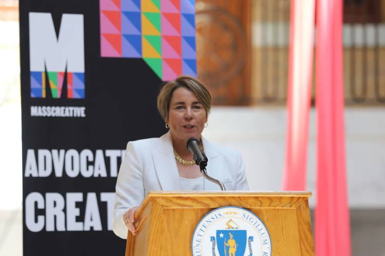 Gov. Maura Healey at Creative Sector Day on Wednesday. Gov. Maura Healey at Creative Sector Day on Wednesday.