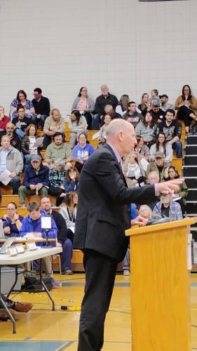 Winchendon Town Manager Bill McKinney at Monday's annual Town Meeting.