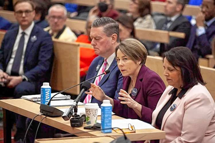 Gov. Maura Healey pitches lawmakers on the Housing Committee on her five-year, $4.1 billion housing bond bill at a hearing on Thursday. Gov. Maura Healey pitches lawmakers on the Housing Committee on her five-year, $4.1 billion housing bond bill at a hearing on Thursday.
