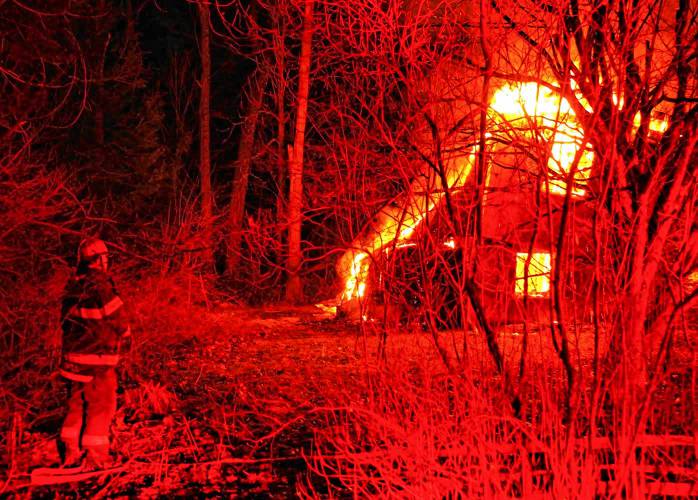 A vacant home on Old South Road was destroyed by a fire on Wednesday morning.