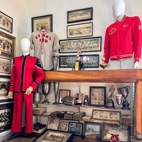 Among the items recently added to the Athol Historical School’s collection is a junior high band uniform, donated by Claire Starrett.