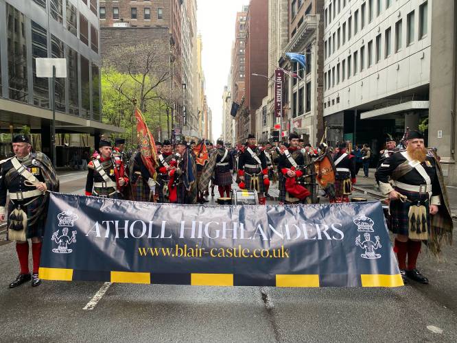 The Atholl Highlanders took part in the 2025 Tartan Parade in New York on April 5. The regiment is now in Athol and will take part in the River Rat Race this weekend.