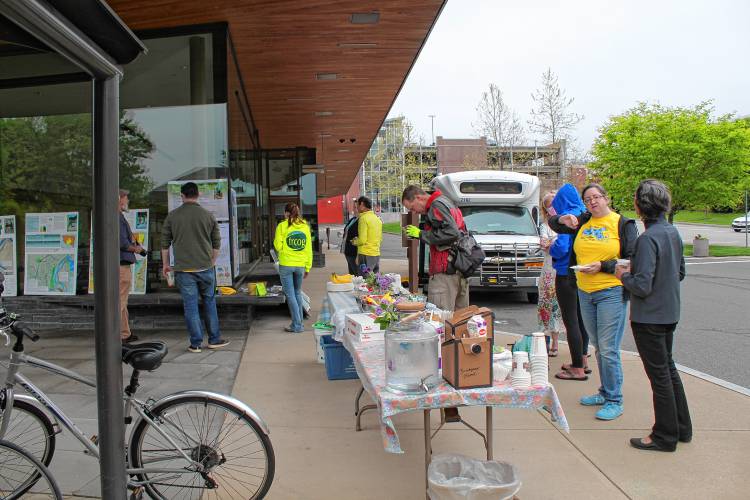 The Franklin Regional Council of Governments held a bike breakfast Tuesday morning in celebration of Bay State Bike Month.