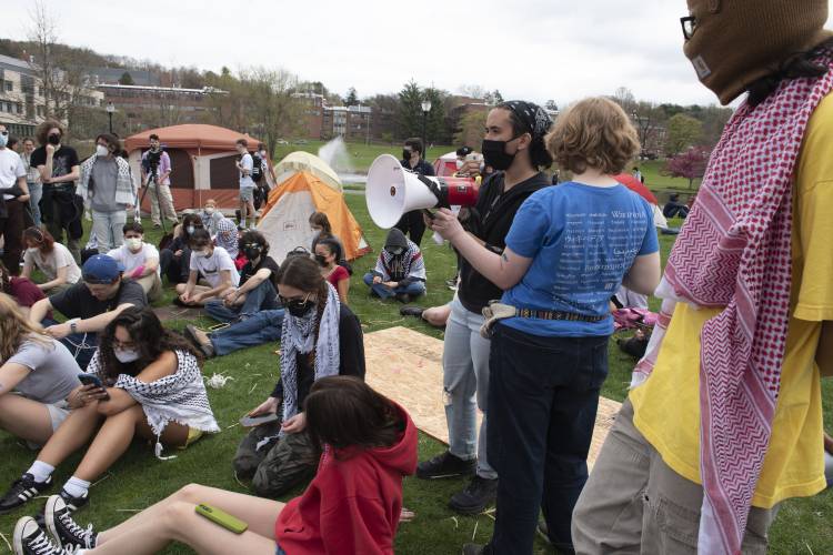 UMass has been the scene of several pro-Palestinian protests over the past year and half, including this encampment on April 29, 2024. It was broken up a week later when Chancellor Javier Reyes called in police who arrested more than 130 students, staff and local residents.