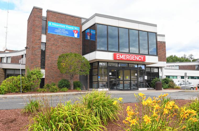 The emergency entrance to Baystate Franklin Medical Center in Greenfield off of Sanderson Street.
