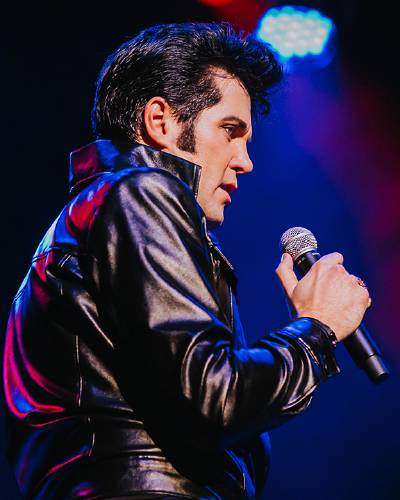 Greenfield native Travis Ledoyt brings his Elvis Presley tribute act back to the Greenfield High School on Saturday, May 24, at 7 p.m.