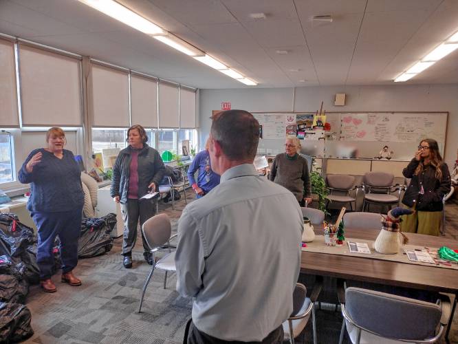 State Rep. Susannah Whipps and Sen. Jo Comerford were among those who attended last Wednesday’s open house at the Family and Community Center & Food Pantry at Athol High School.