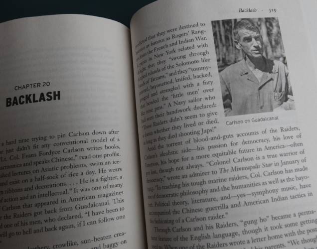 “The Raider” profiles Evans Carlson, a celebrated U.S. Marine from the 1930s and 1940s who forged a surprisingly close connection with the Chinese Communist army, then adopted some of their techniques to form a unique Marine unit that operated behind Japanese lines during World War II — the precursor of today’s U.S. special forces.