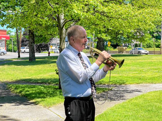 Al Benjamin plays “Taps” at the 2023 We Remember ceremony.